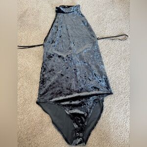 Velvet high neck bodysuit